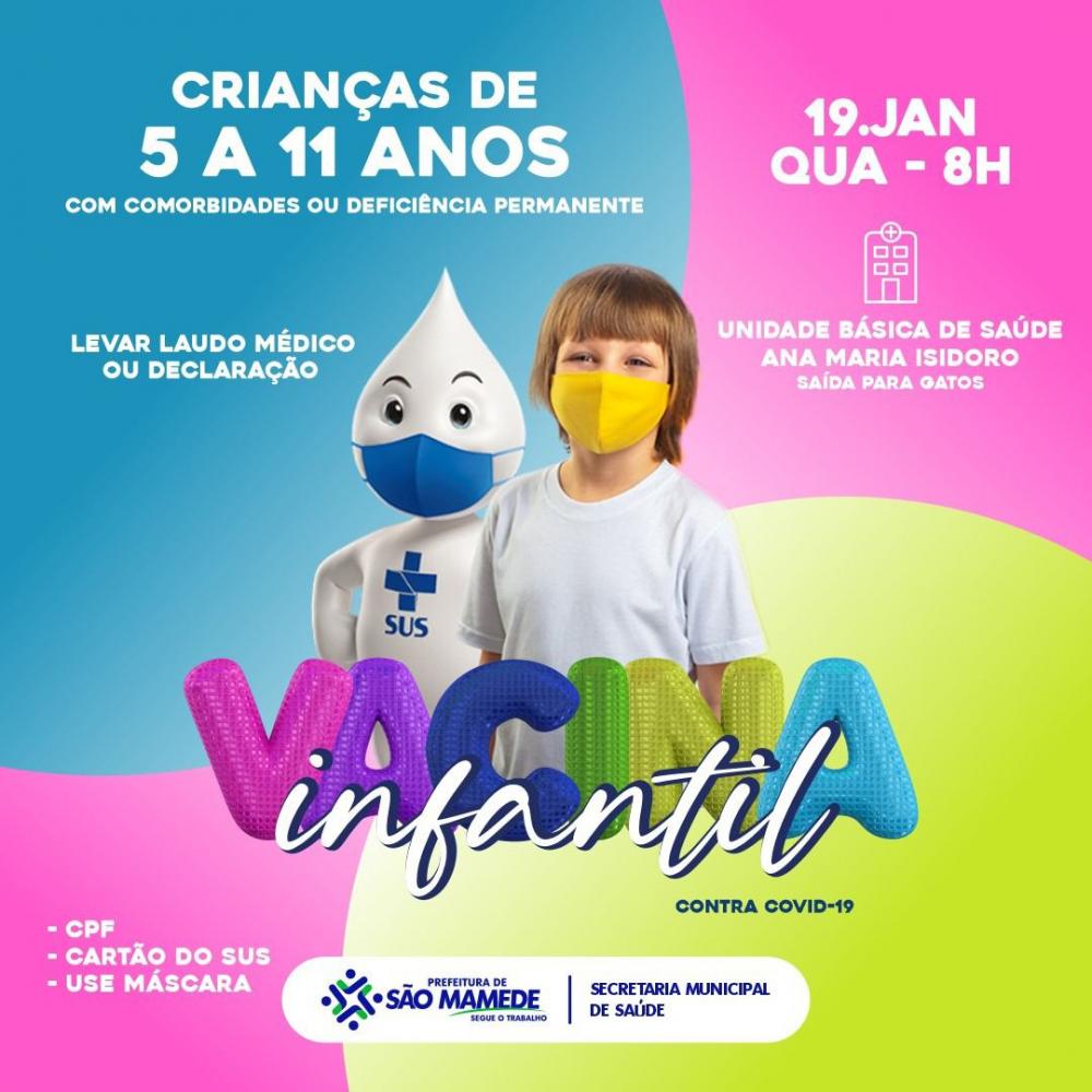 São Mamede inicia vacinação de crianças de 5 a 11 anos nesta quarta-feira contra Covid-19