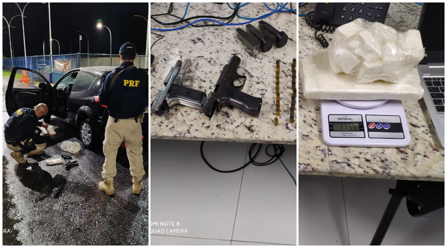 PRF encontra armas e droga em veículo na Unidade Operacional de São Mamede. Vídeo