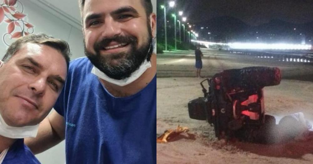 Flávio Bolsonaro sofre acidente de quadriciclo em praia do Ceará
