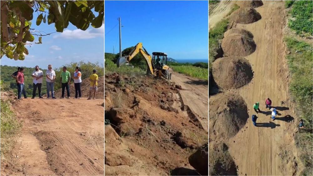 Prefeito de São José do Sabugi-PB acompanha início das obras de pavimentação na comunidade Brejinho