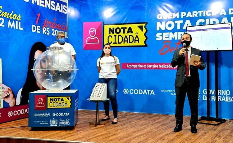 R$ 60 mil de prêmios: Governo da Paraíba realiza 17º sorteio do Programa Nota Cidadã nesta segunda