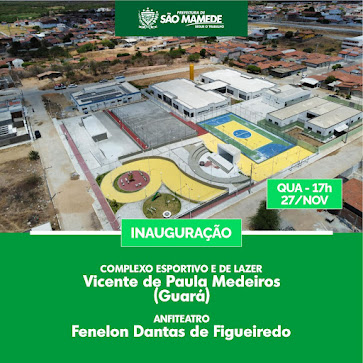 Prefeito Umberto Jefferson anuncia inauguração de moderno “Complexo Esportivo e de Lazer" em São Mamede