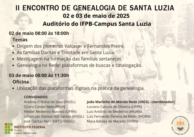 Santa Luzia sedia o II Encontro de Genealogia