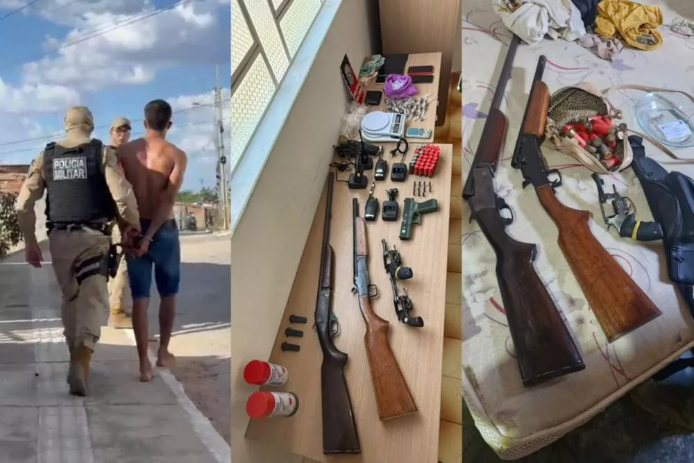 PM prende quatro faccionados, apreende armas, drogas e moto roubada e resgata duas crianças feitas reféns durante operação em Santa Luzia-PB